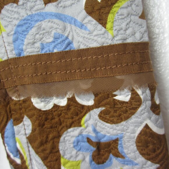 St. John Size 10 2024 Cotton Silk Blend Jacket Brown Gray Blue Womens - Picture 5 of 15